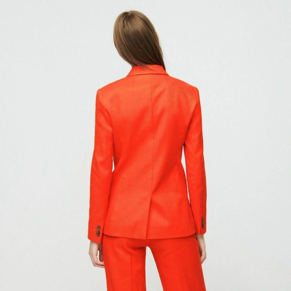 J CREW Red/Orange Women's Parke Linen Blazer - Picture 9 of 9